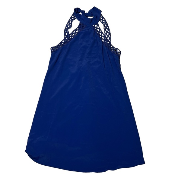 Lulus Halter Mini Dress Navy Open Back Holiday Party Cocktail - Picture 2 of 9